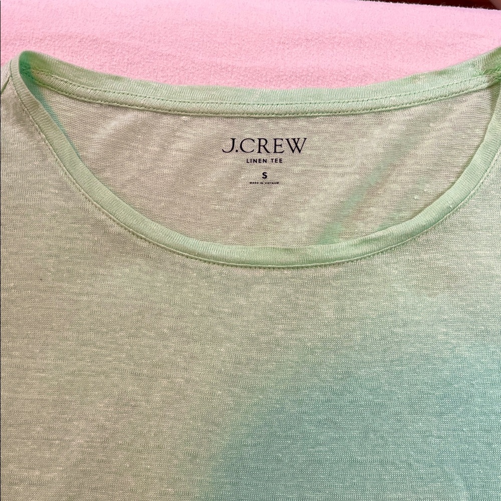 J.Crew Mint Green Linen Tee